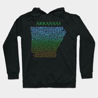 Arkansas State Outline Colorful Maze & Labyrinth Hoodie